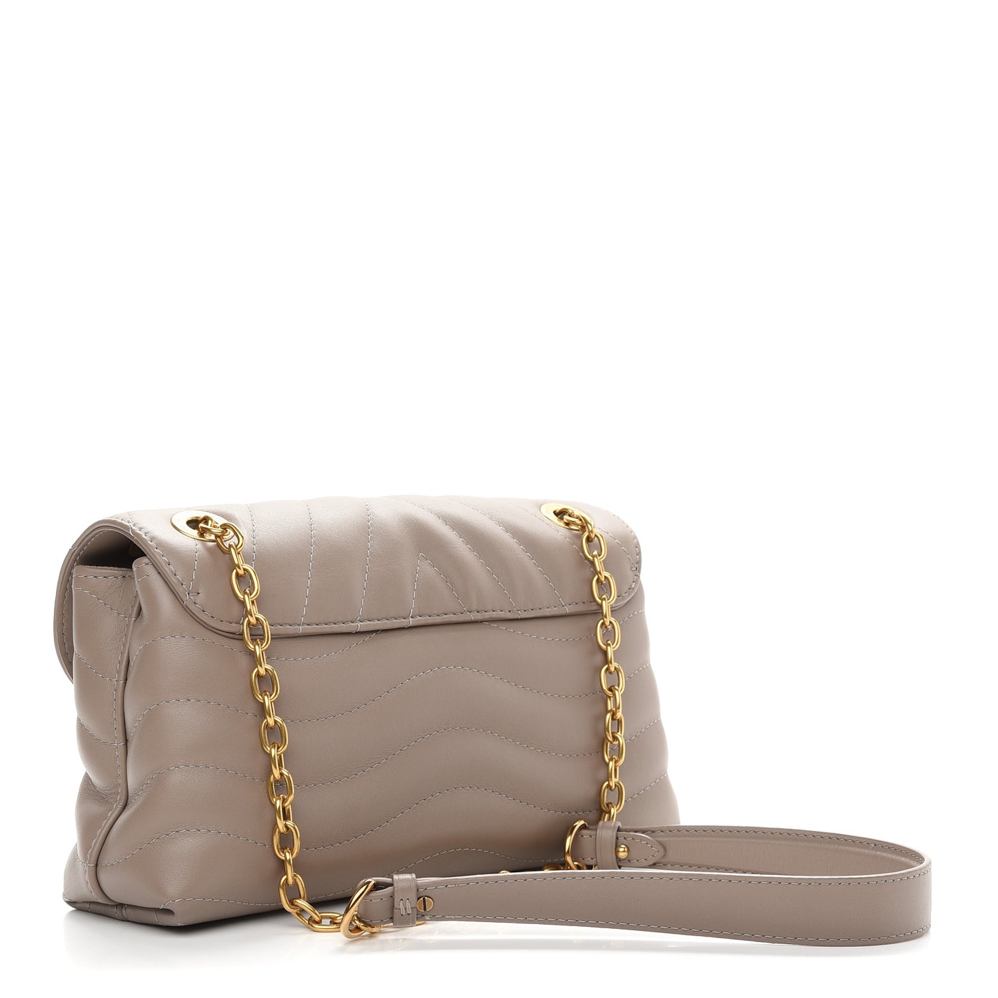 Calfskin LV New Wave Chain Bag Taupe