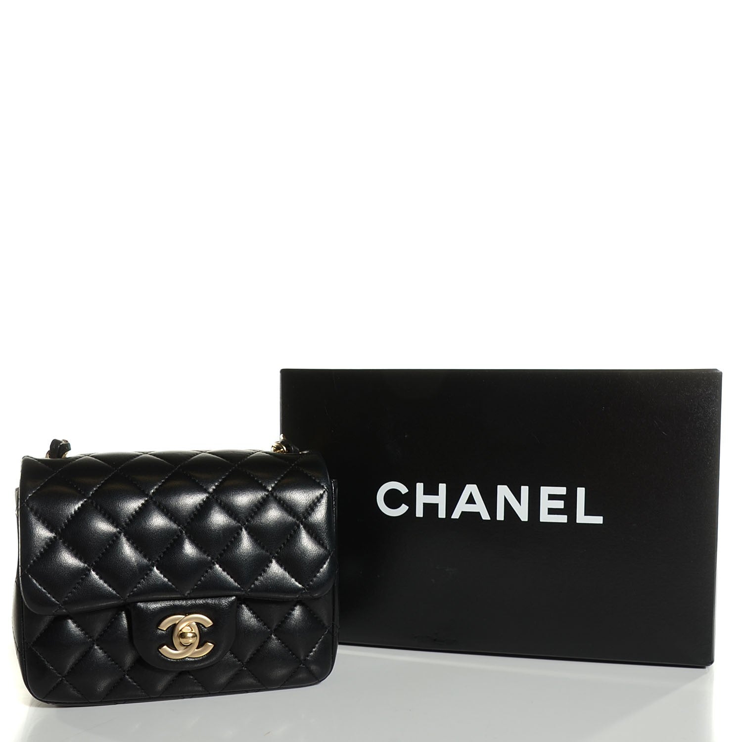 Chanel Lambskin Quilted Mini Square Flap Black 5 of 9