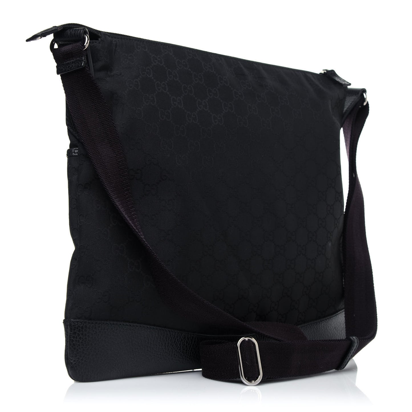 Nylon Monogram Messenger Bag Black
