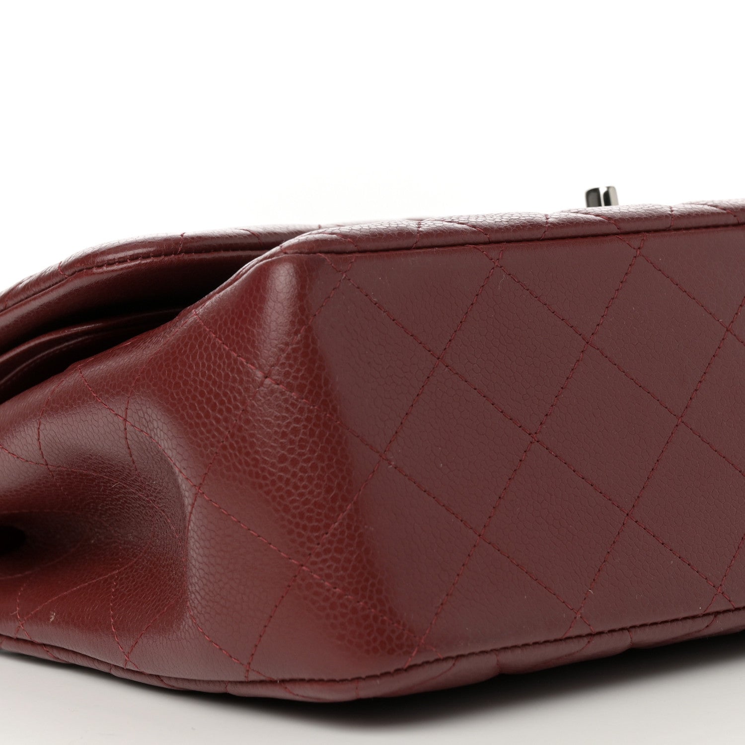 Chanel Caviar Quilted Jumbo Double Flap Dark Red 10 of 16