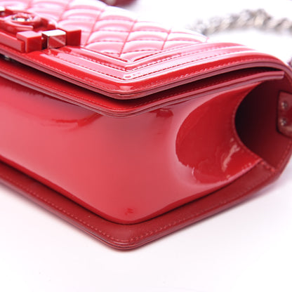 Chanel Patent Calfskin Quilted Small Plexiglass Boy Flap Red 9 of 11