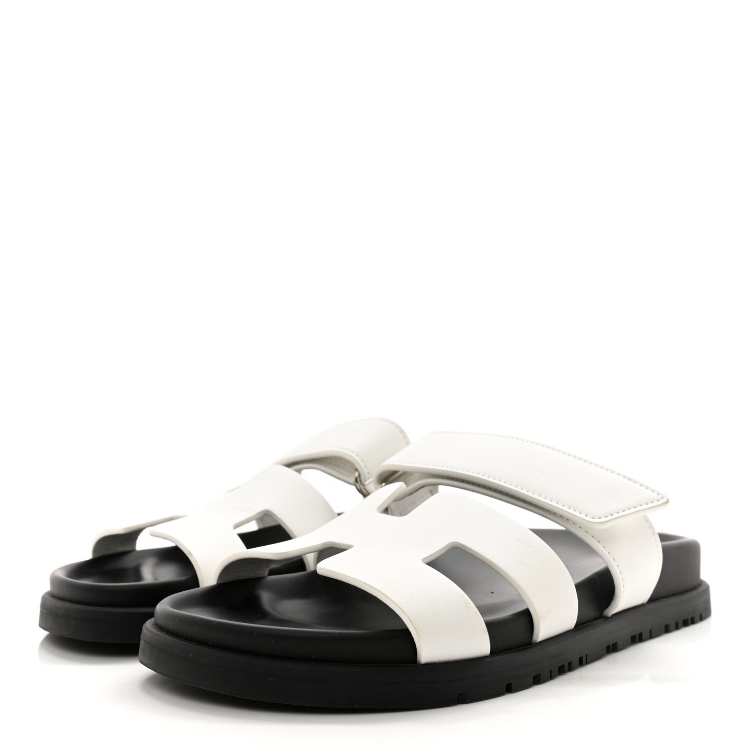 Hermes Calfskin Womens Chypre Sandals 36.5 White 3 of 13