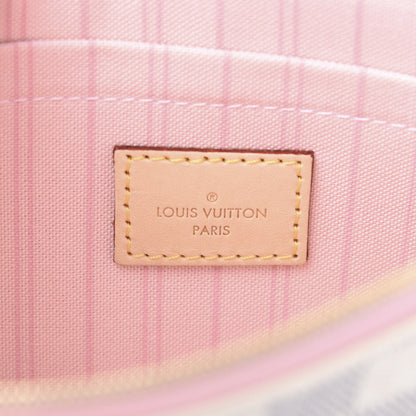 Louis Vuitton Damier Azur Neverfull MM GM Pochette Rose Ballerine 6 of 7