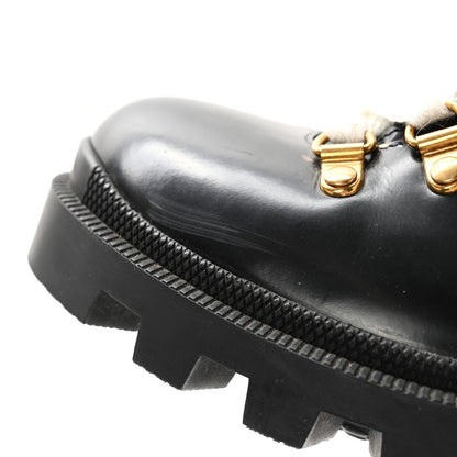 Gucci Calfskin Sylvie Web Womens Lace Up Combat Boots 37 Black 15 of 15