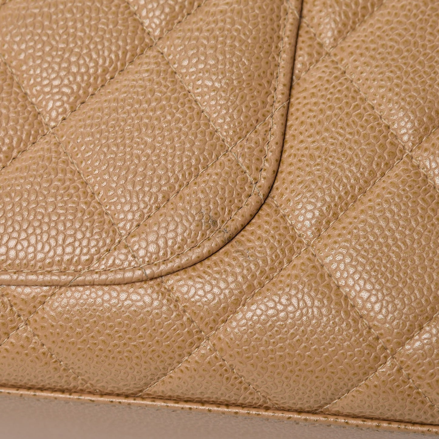 Caviar Quilted Large Bowler Bag Beige