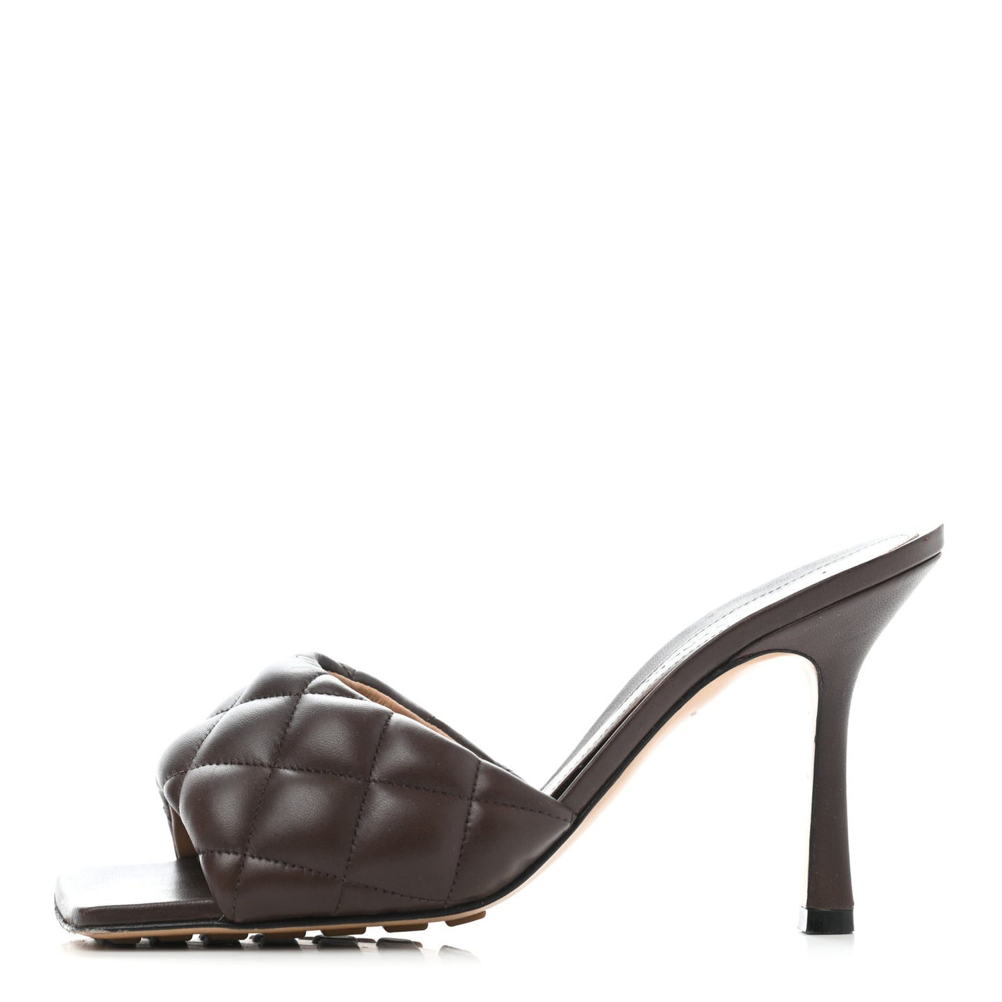 Nappa Matelasse Padded Mule Sandals 36.5 Chocolate