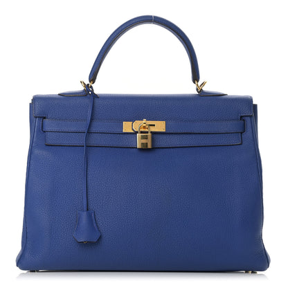 Hermes Togo Kelly Retourne 35 Bleu Electrique 1 of 38