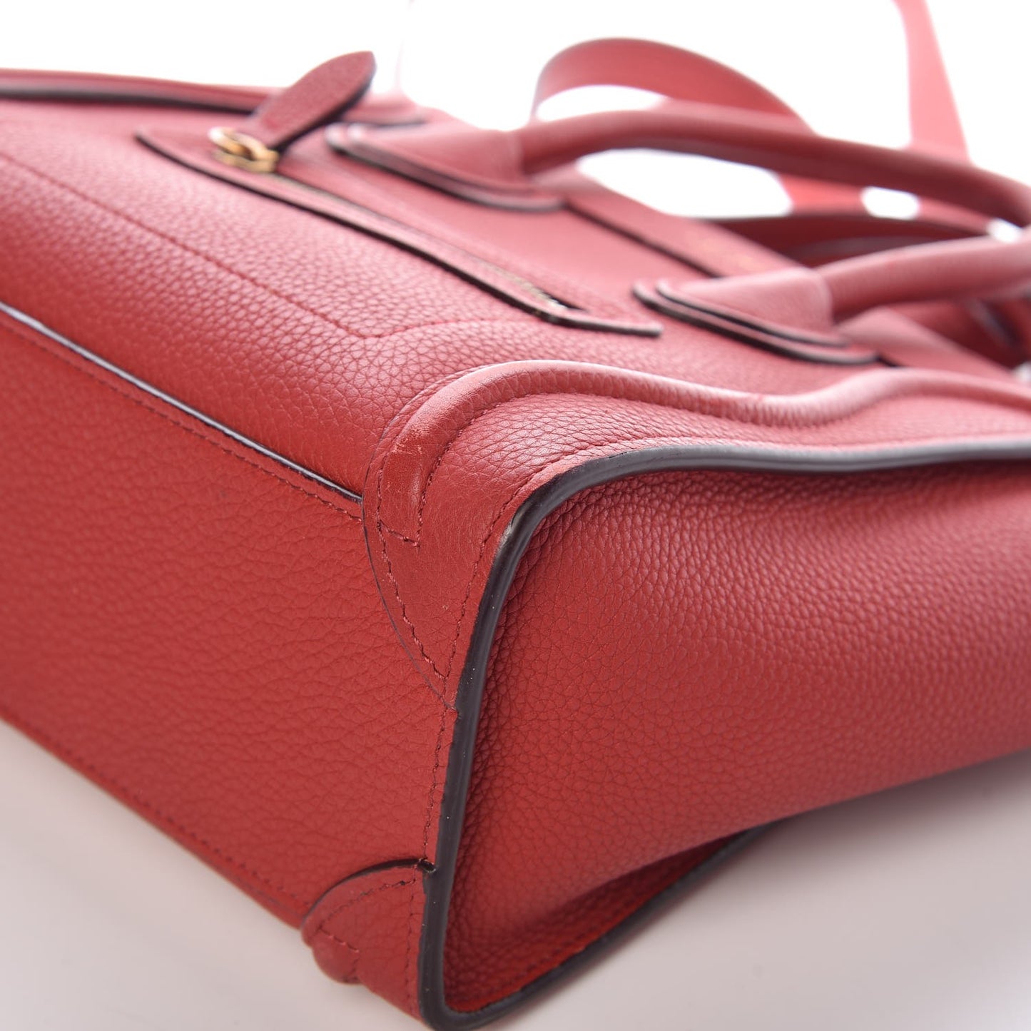 Drummed Calfskin Nano Luggage Coquelicot