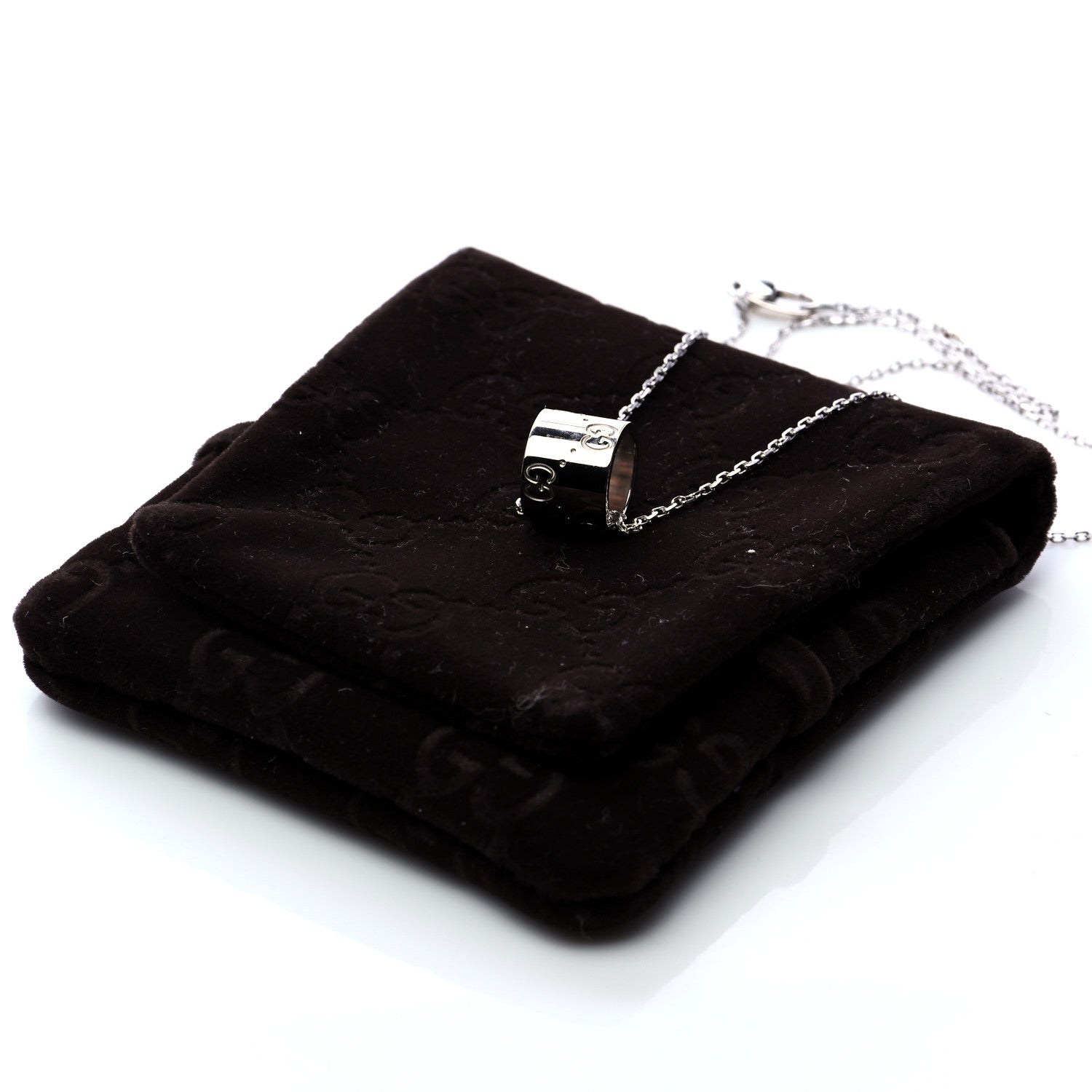 Gucci 18K White Gold Icon Twirl Pendant Necklace 8 of 8
