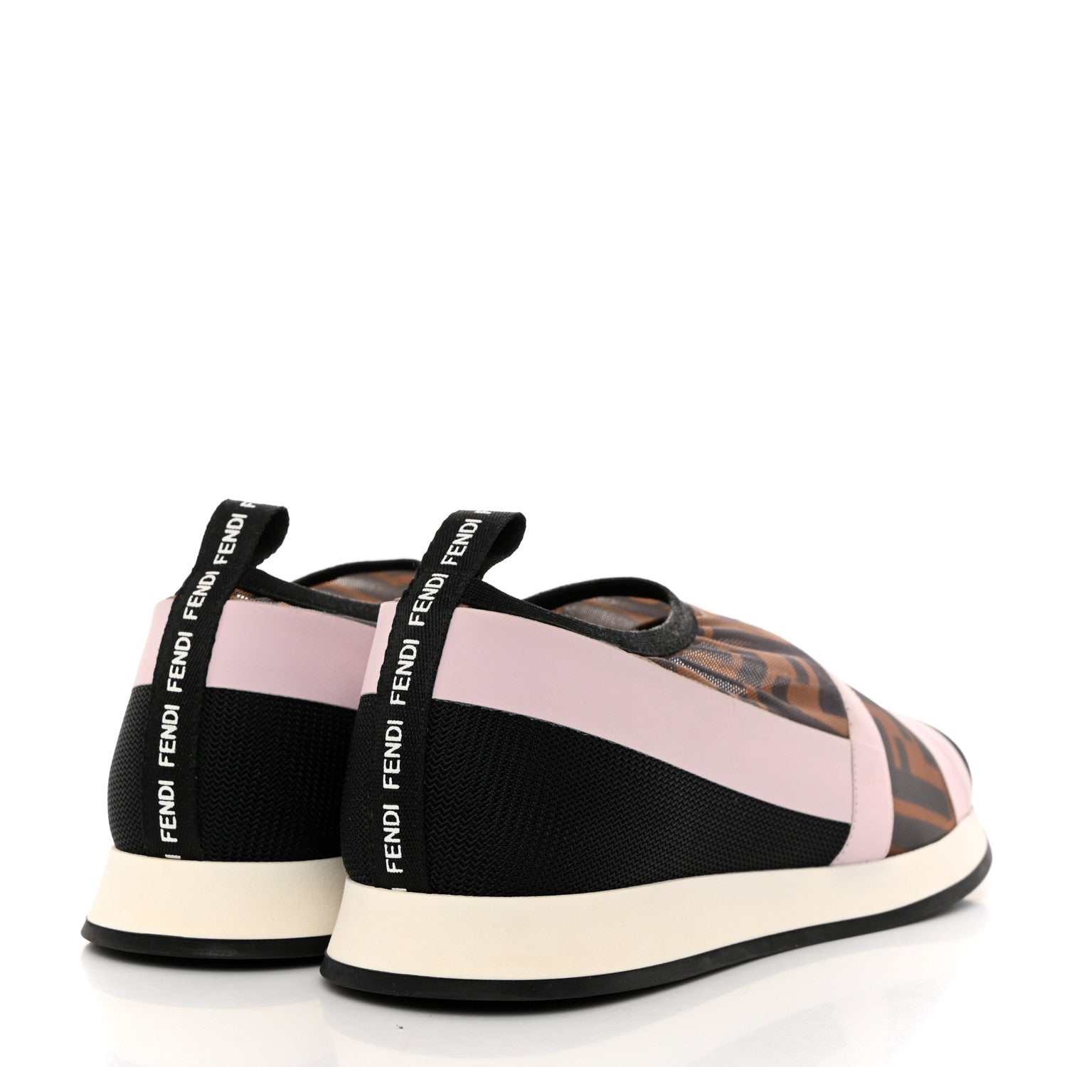 Fendi Technical Mesh Tulle Slip On Sneaker 37 Rose Tobacco 4 of 7