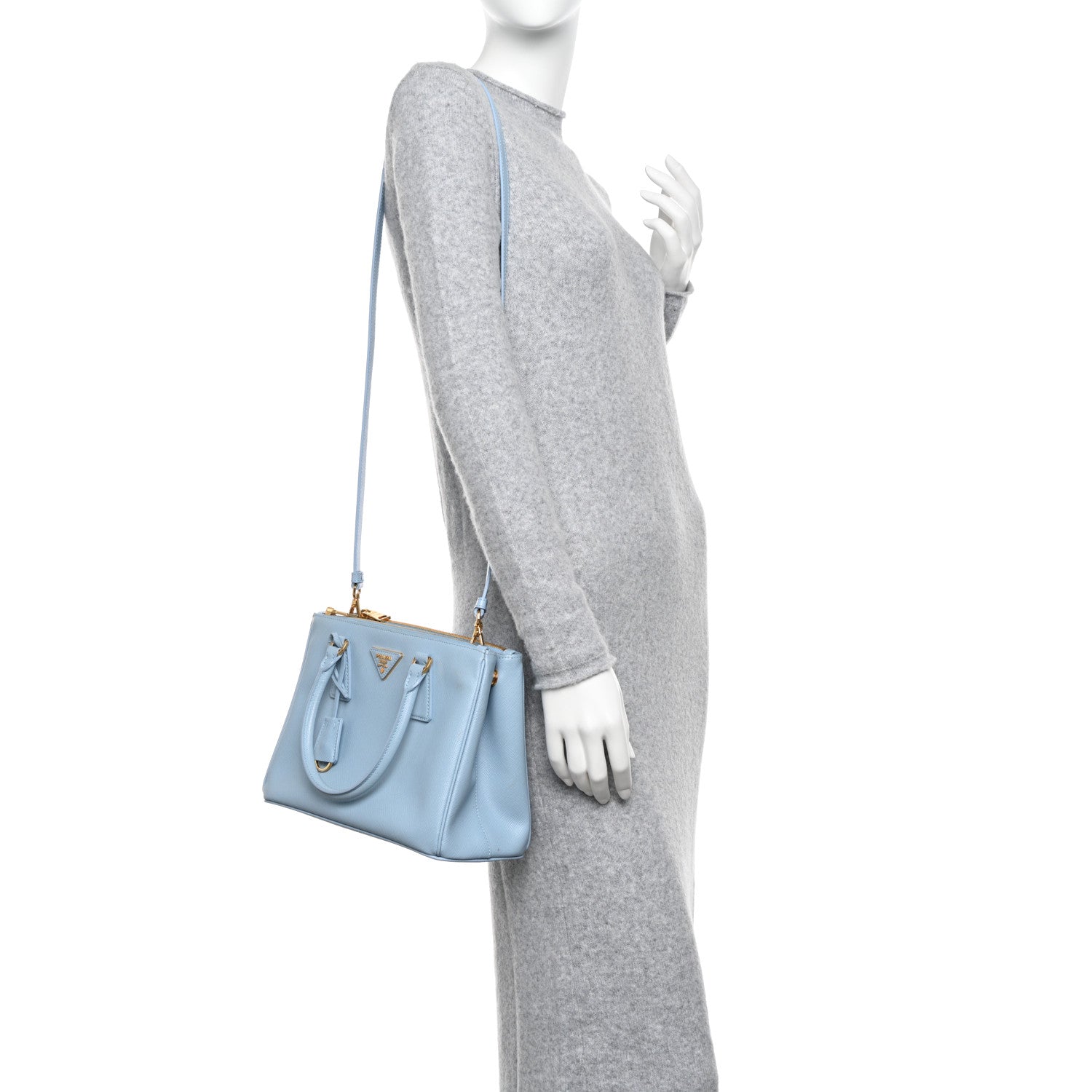 Prada Saffiano Small Galleria Double Zip Tote Astrale 3 of 13