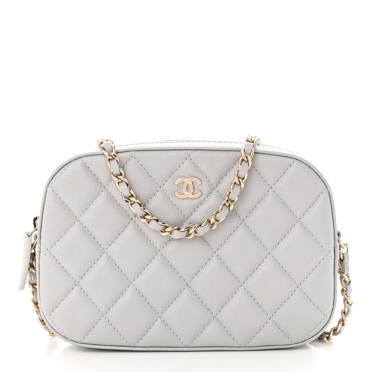 Caviar Quilted Camera Case Grey