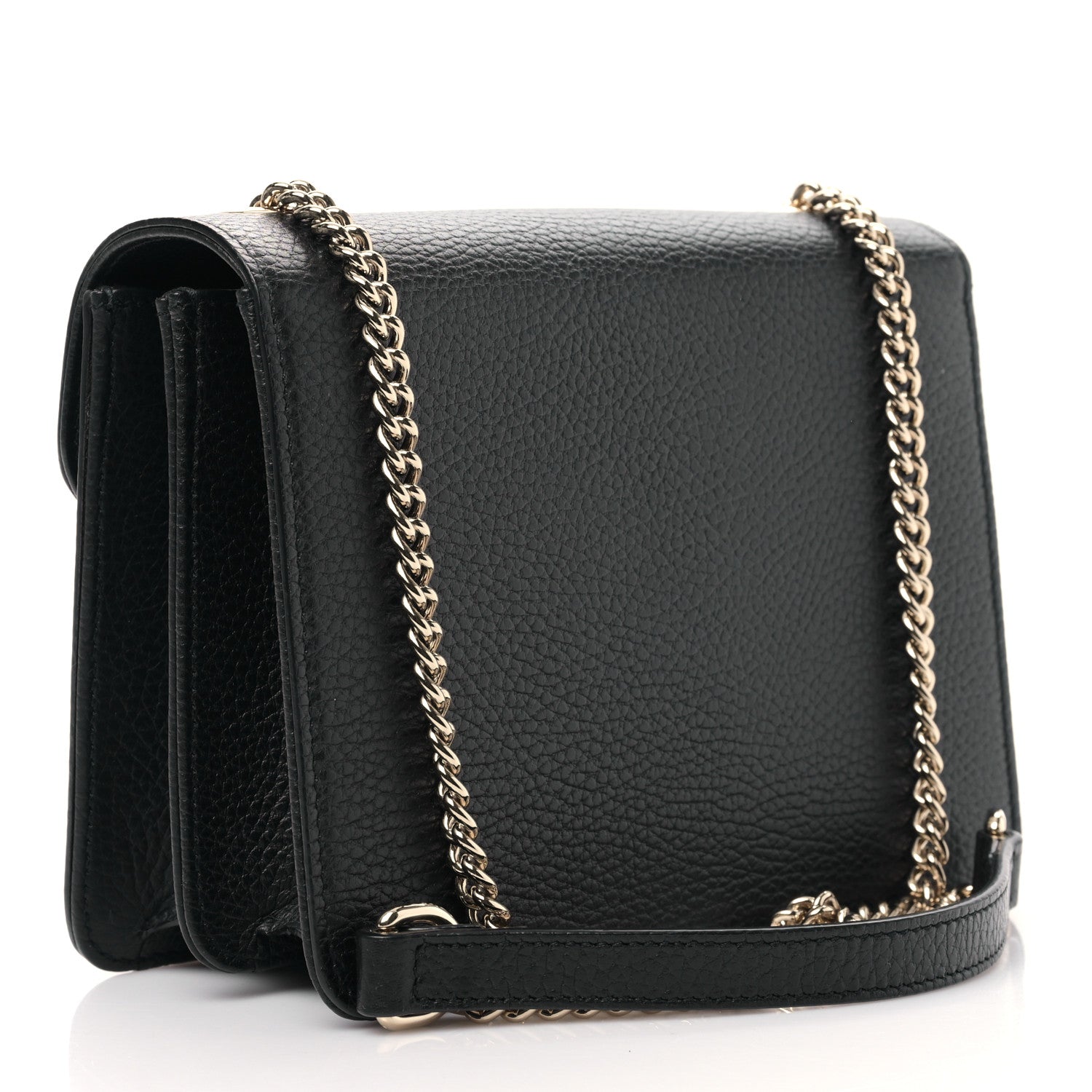 Gucci Dollar Calfskin Small Interlocking G Shoulder Bag Black 3 of 9