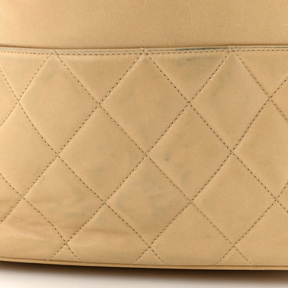 Chanel Lambskin Quilted Drawstring Bucket Bag Beige 13 of 13