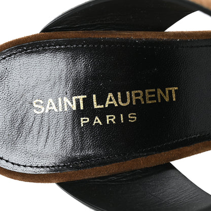 Saint Laurent Suede Oak 100 Mule Sandals 39 Land 6 of 7