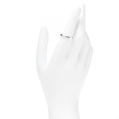 Tiffany Sterling Silver Pink Sapphire Elsa Peretti Band Ring 53 6.25 2 of 5