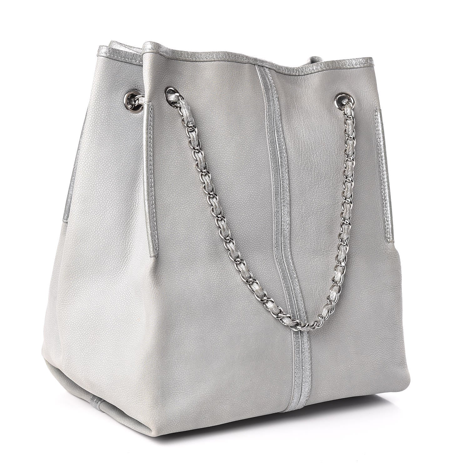 Chanel Iridescent Caviar Camellia Flower Shopping Tote Grey 4 of 12