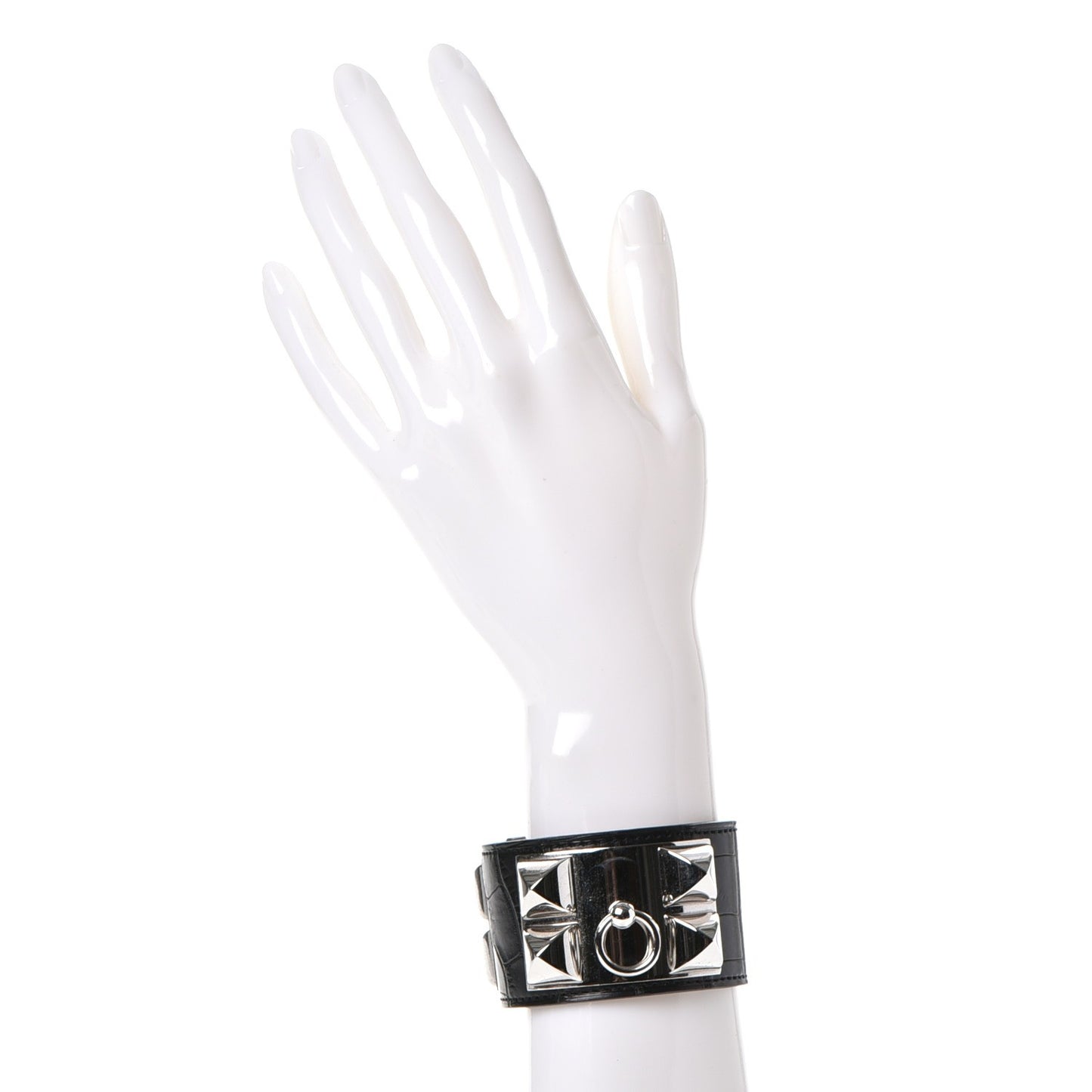 Matte Alligator Collier de Chien CDC Bracelet S Black