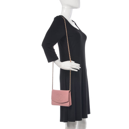 Chanel Caviar Timeless CC Wallet On Chain WOC Pink 2 of 10