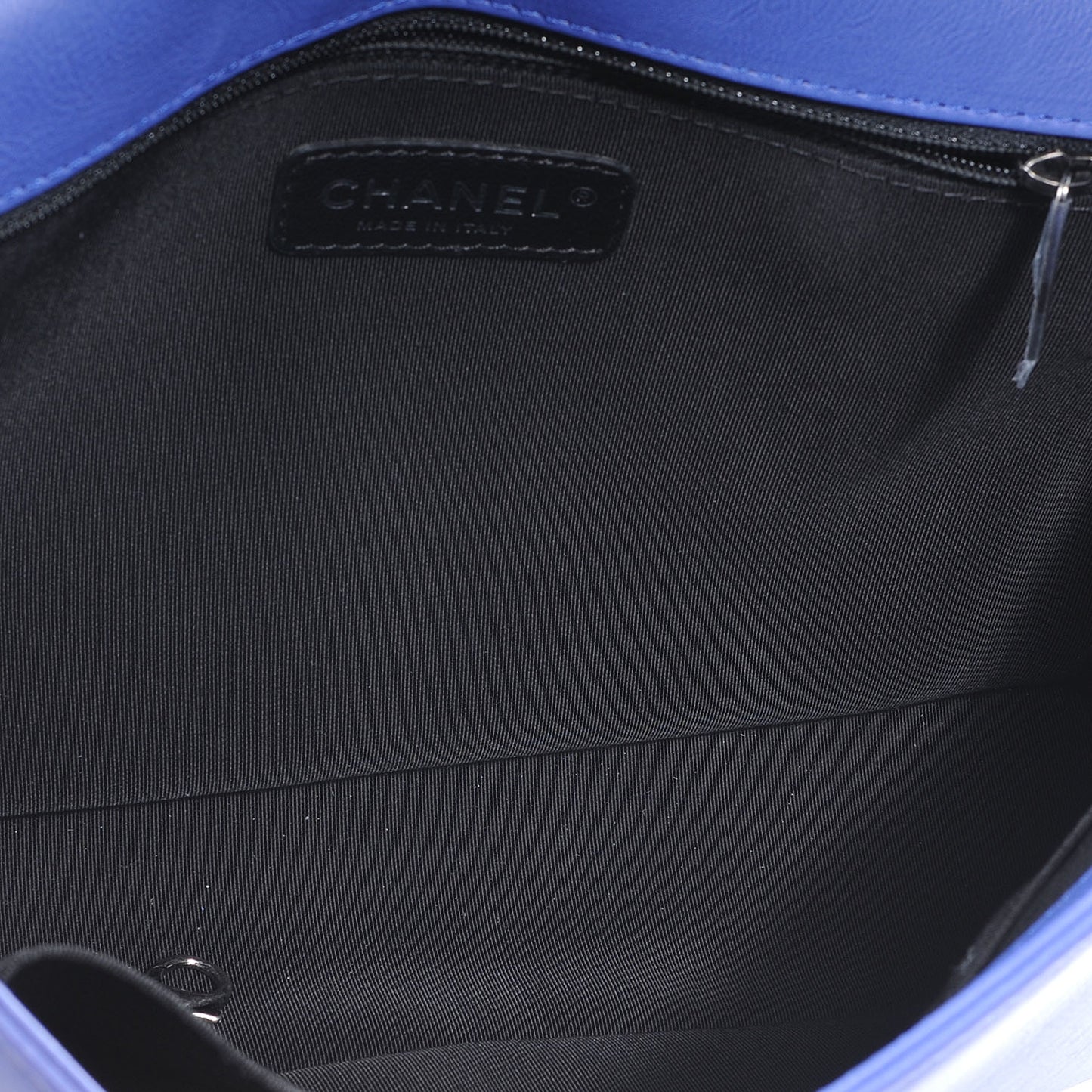 Calfskin Quilted Large Boy Flap Blue Fonce