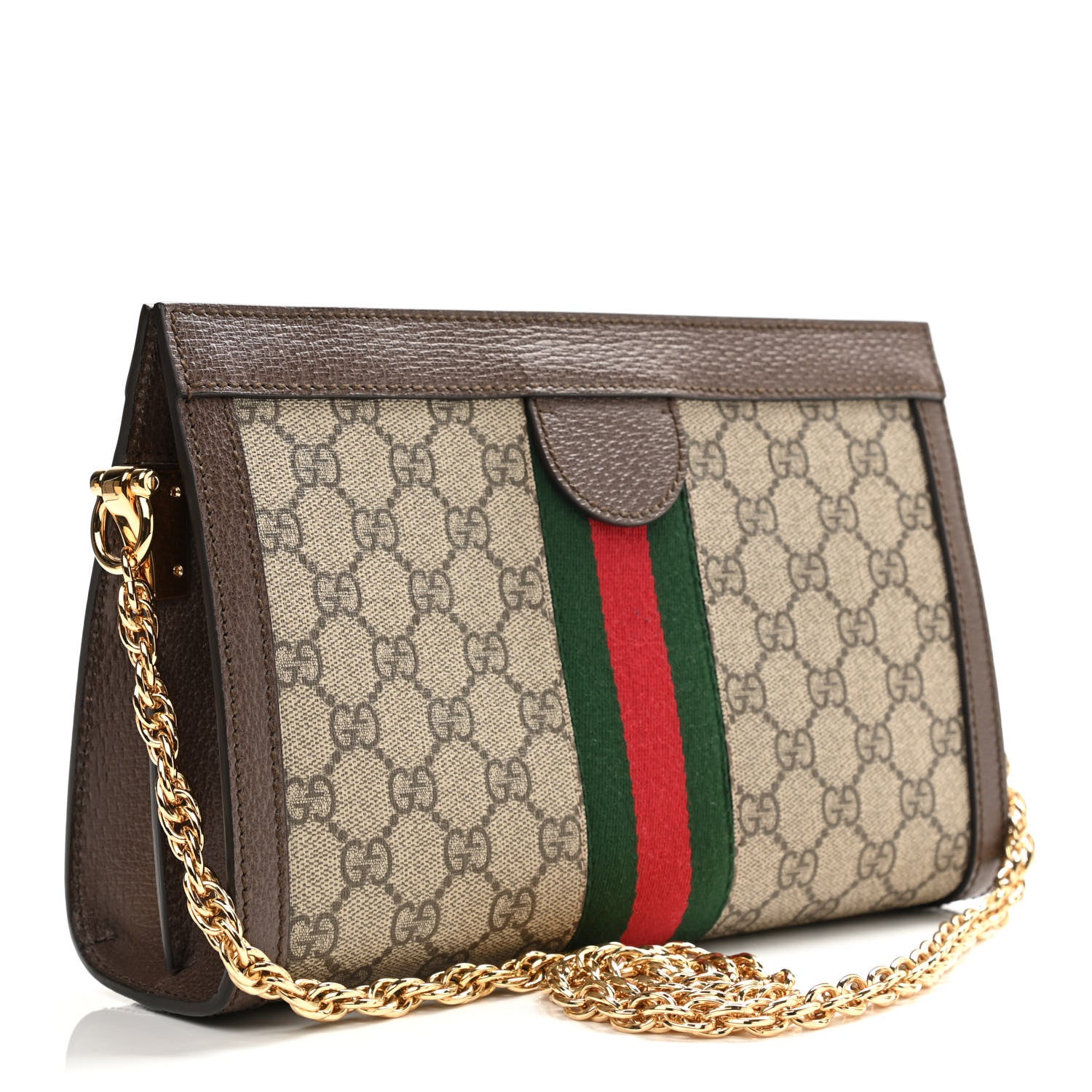 Gucci GG Supreme Monogram Web Small Ophidia Chain Shoulder Bag Brown 3 of 10
