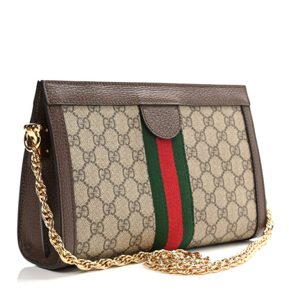 Gucci GG Supreme Monogram Web Small Ophidia Chain Shoulder Bag Brown 3 of 10