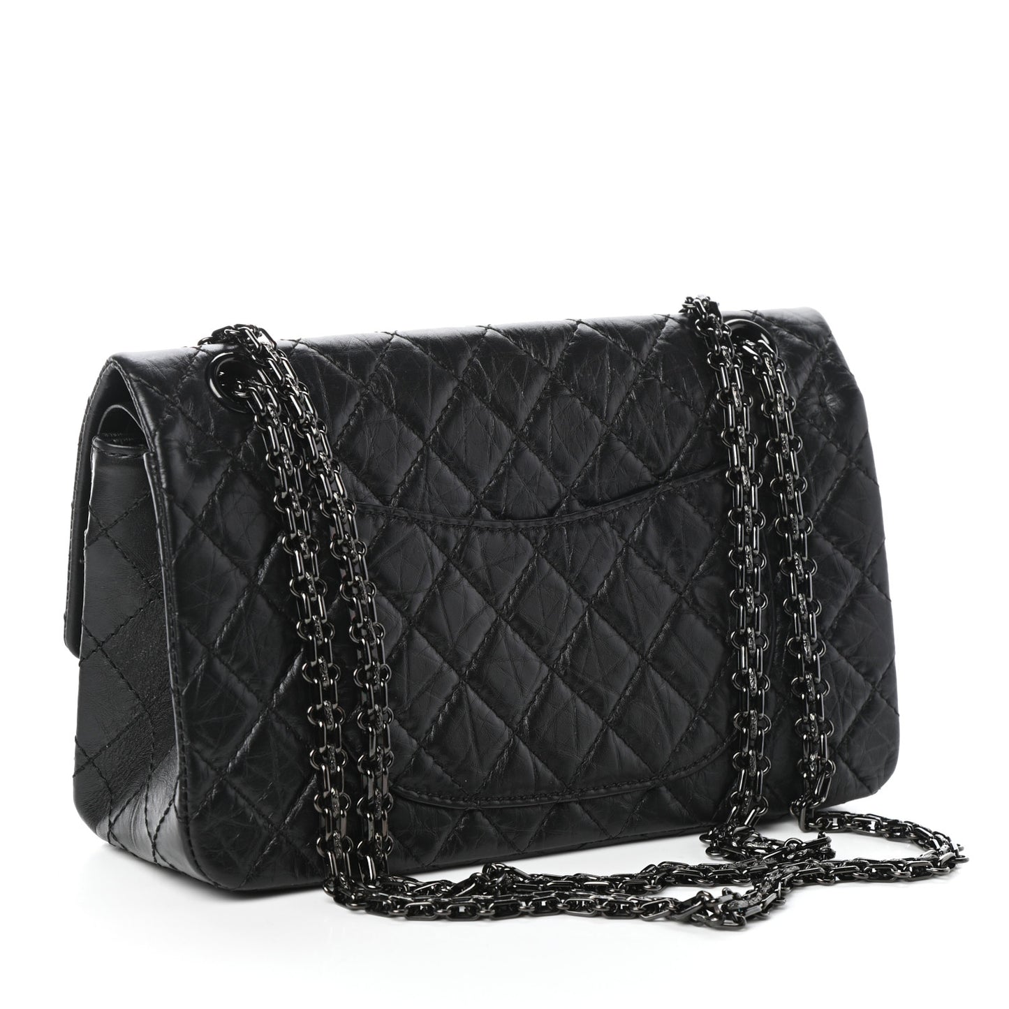 Aged Calfskin Quilted 2.55 Reissue 225 Flap So Black