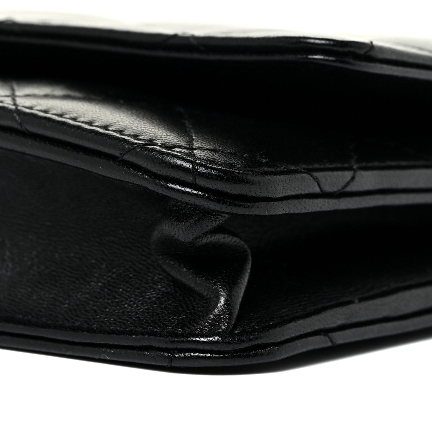 Chanel Lambskin Quilted Wallet On Chain WOC Black 6 of 13