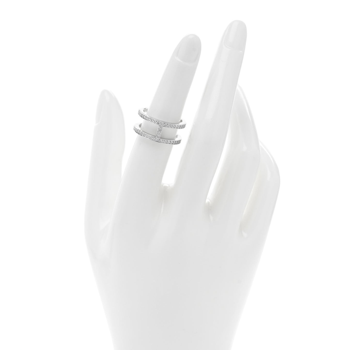 18K White Gold Diamond MM Ever Chaine D'Ancre Ring 52 6