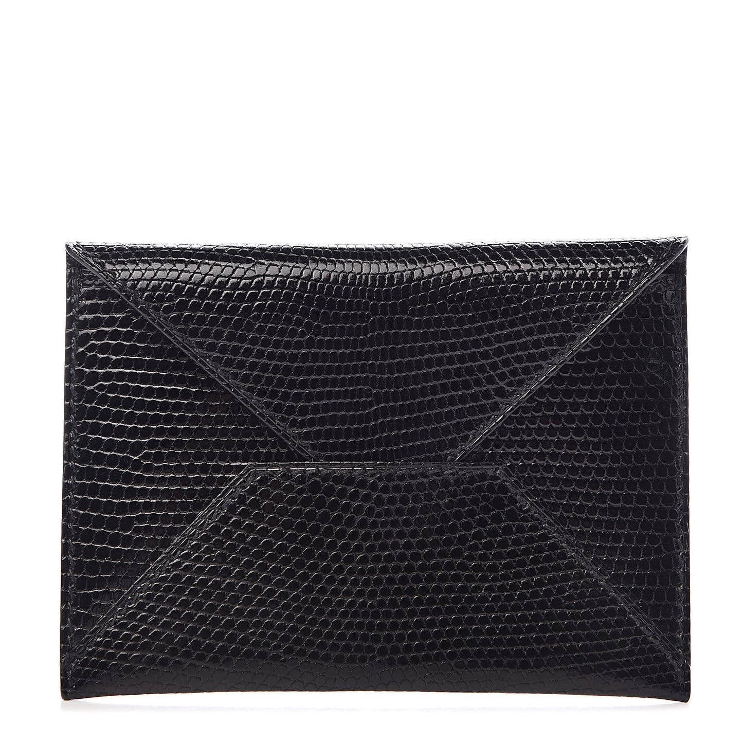 Lizard Niloticus Envelope Pouch Black