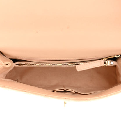 Chanel Caviar Quilted Small Coco Handle Flap Beige 5 of 13