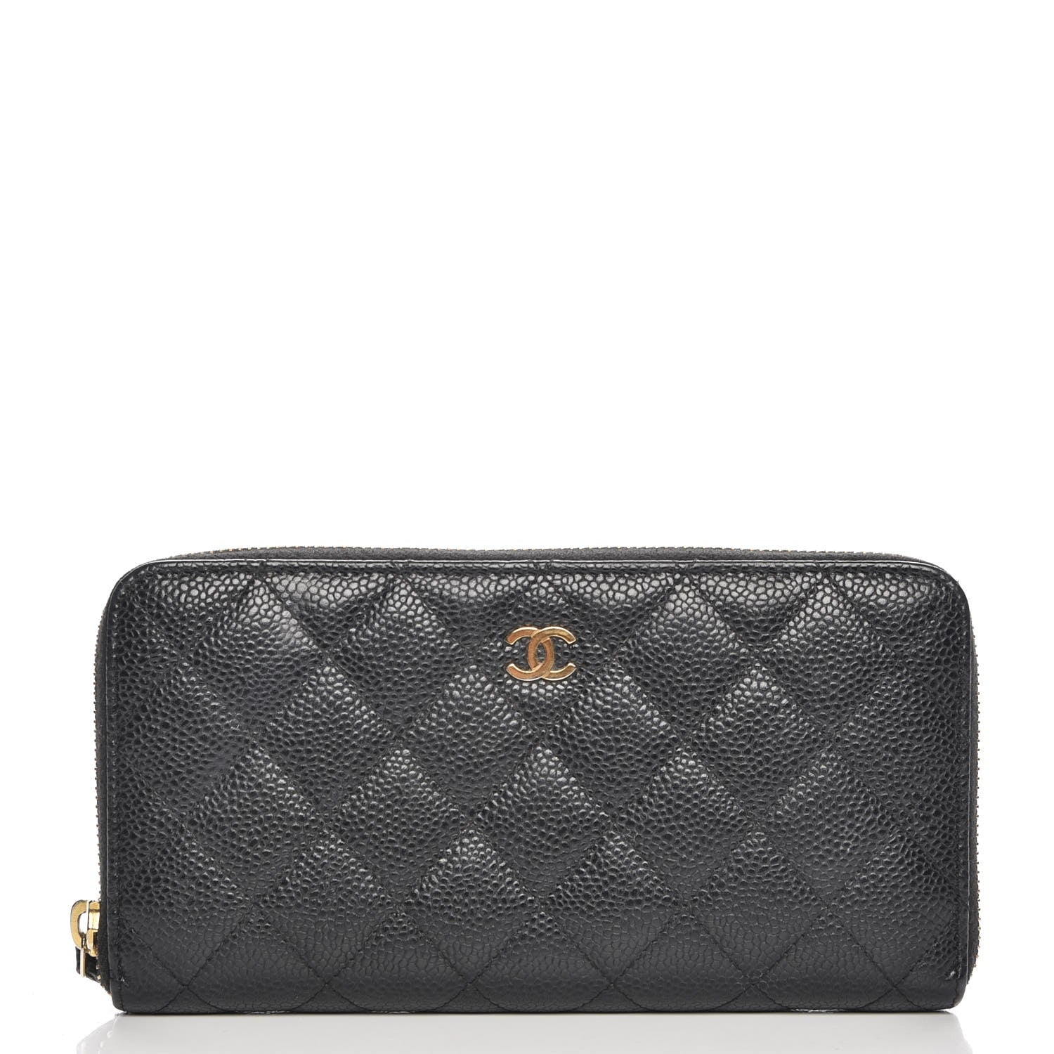 Chanel Caviar Quilted Large Gusset Zip Around Wallet Black 1 of 9