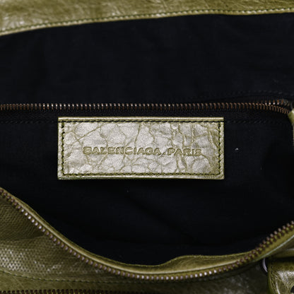 Balenciaga Agneau Perforated Classic Hardware Work Light Olive 6 of 12