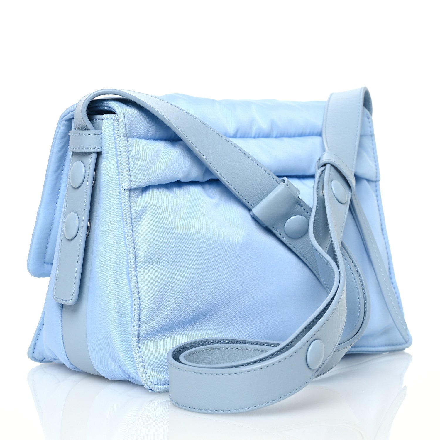 Prada Re-Nylon Vitello Padded Small Flap Shoulder Bag Celeste 3 of 13