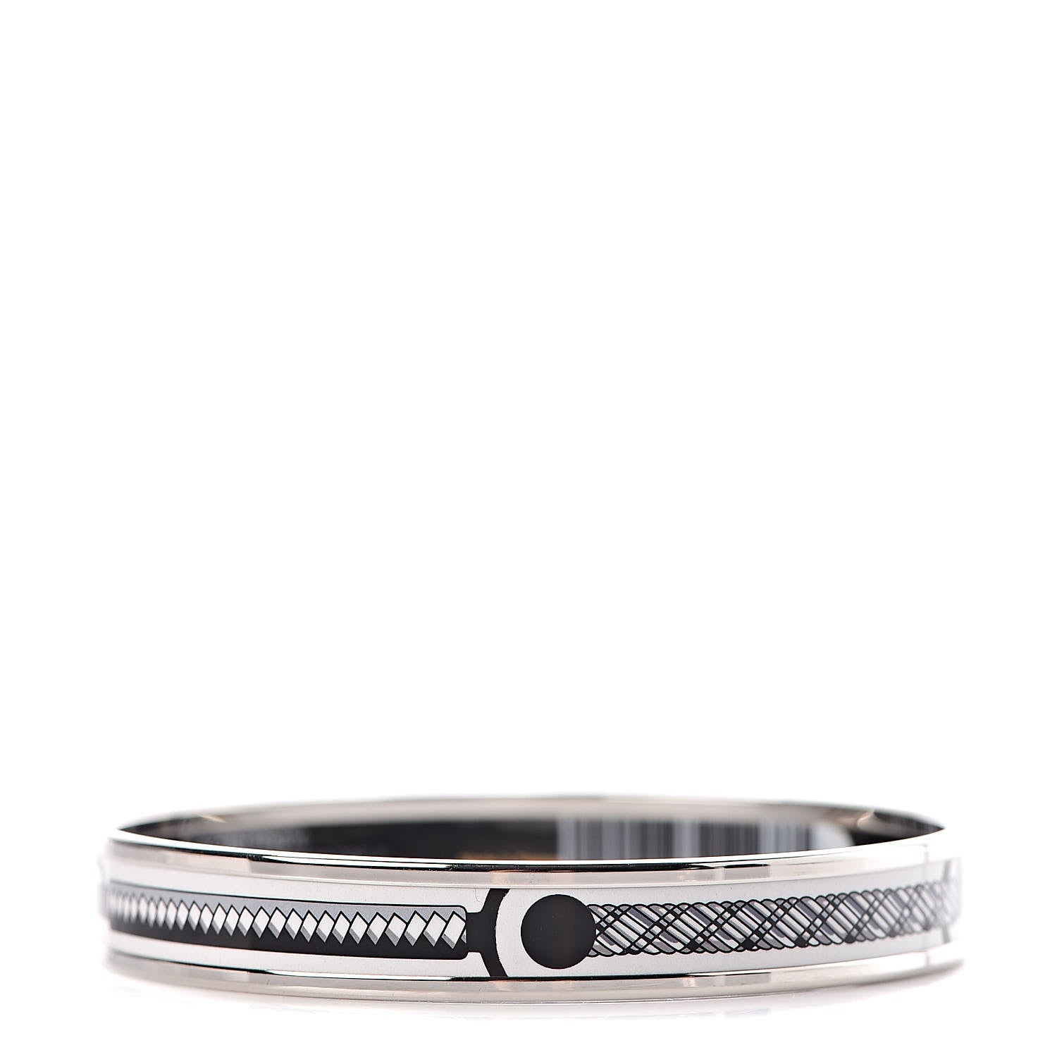 Hermes Enamel Printed Narrow Panoplie Equestre Bracelet 70 Faux Gris 3 of 6