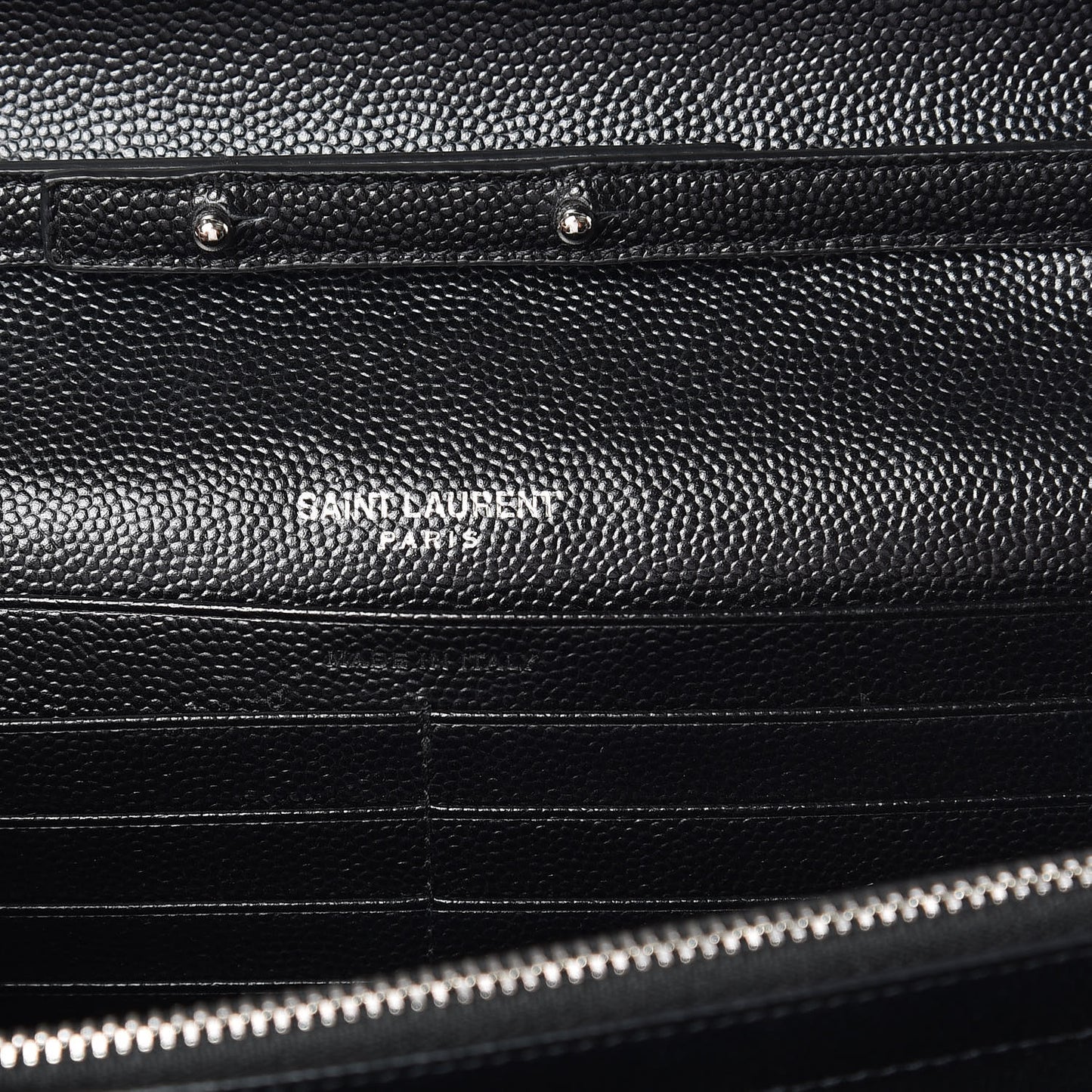 Grain De Poudre Matelasse Chevron Monogram Chain Wallet Black