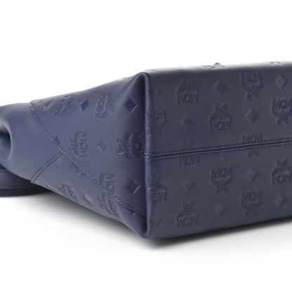 MCM Calfskin Ottomar Monogram Medium Klara Hobo Navy Blue 7 of 10