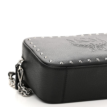 MCM Calfskin Chanswell Studded Camera Bag Black 8 of 10