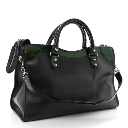 Balenciaga Smooth Calfskin Metallic Patent Giant 12 Silver Hardware City Vert Poker Fonce 1 of 15