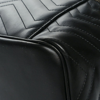 Gucci Calfskin Matelasse Large GG Marmont Vanity Cosmetic Case Black 11 of 12