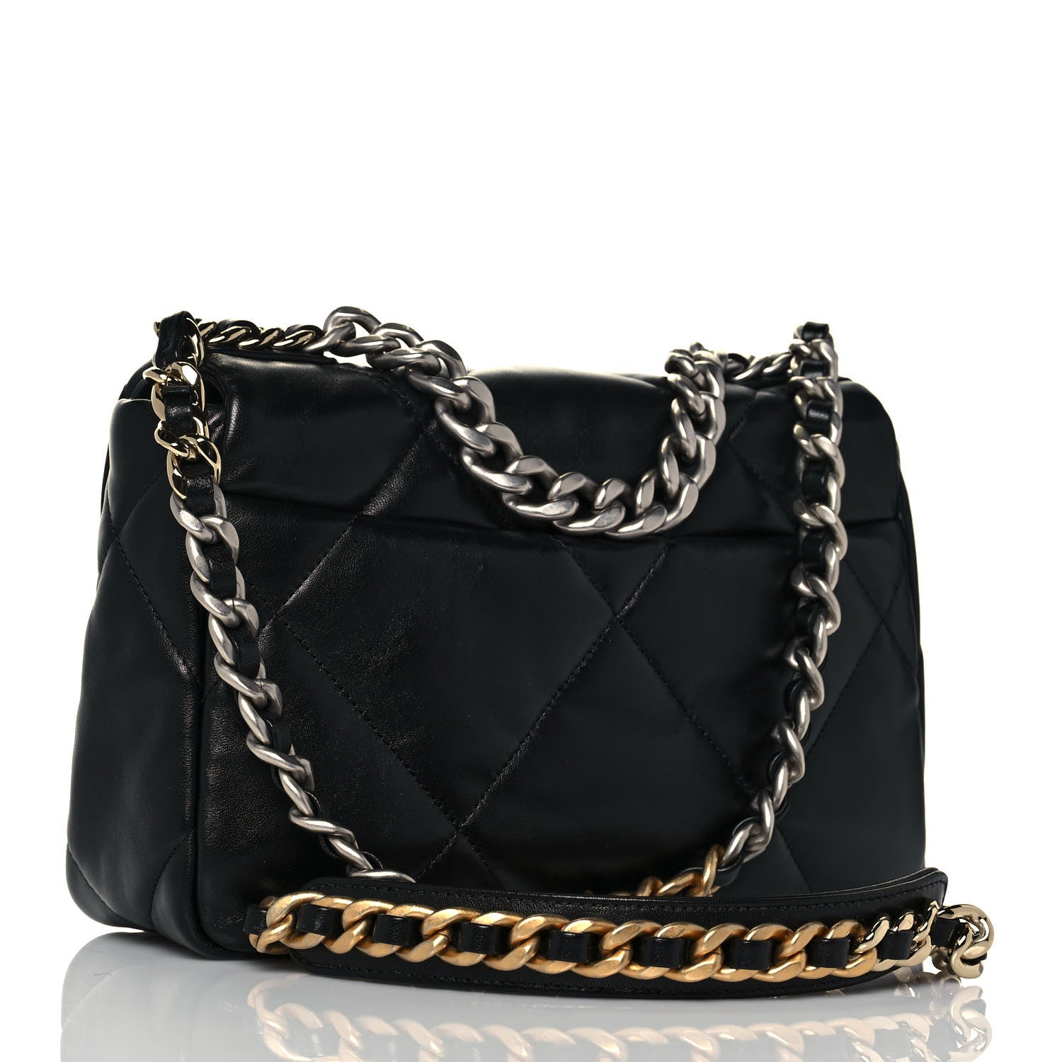 Chanel Lambskin Quilted Medium Chanel 19 Flap Black 3 of 13