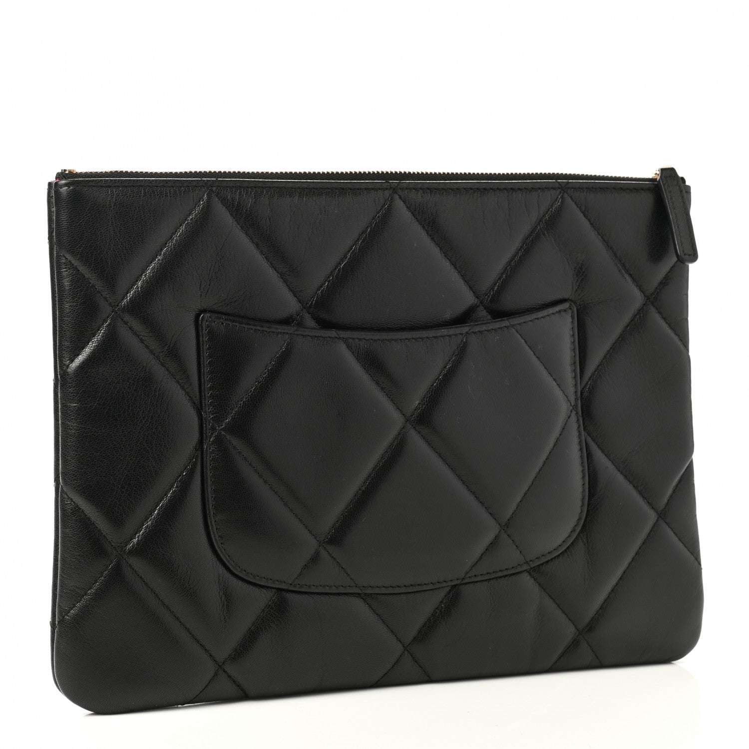 Chanel Goatskin Quilted Large Chanel 19 Cosmetic Case Black 3 of 8
