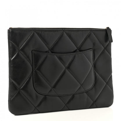 Chanel Goatskin Quilted Large Chanel 19 Cosmetic Case Black 3 of 8