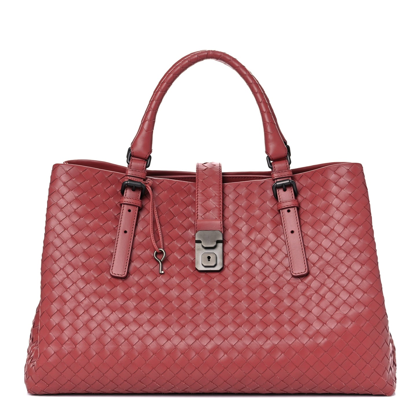 Nappa Intrecciato Medium Roma Tote Red