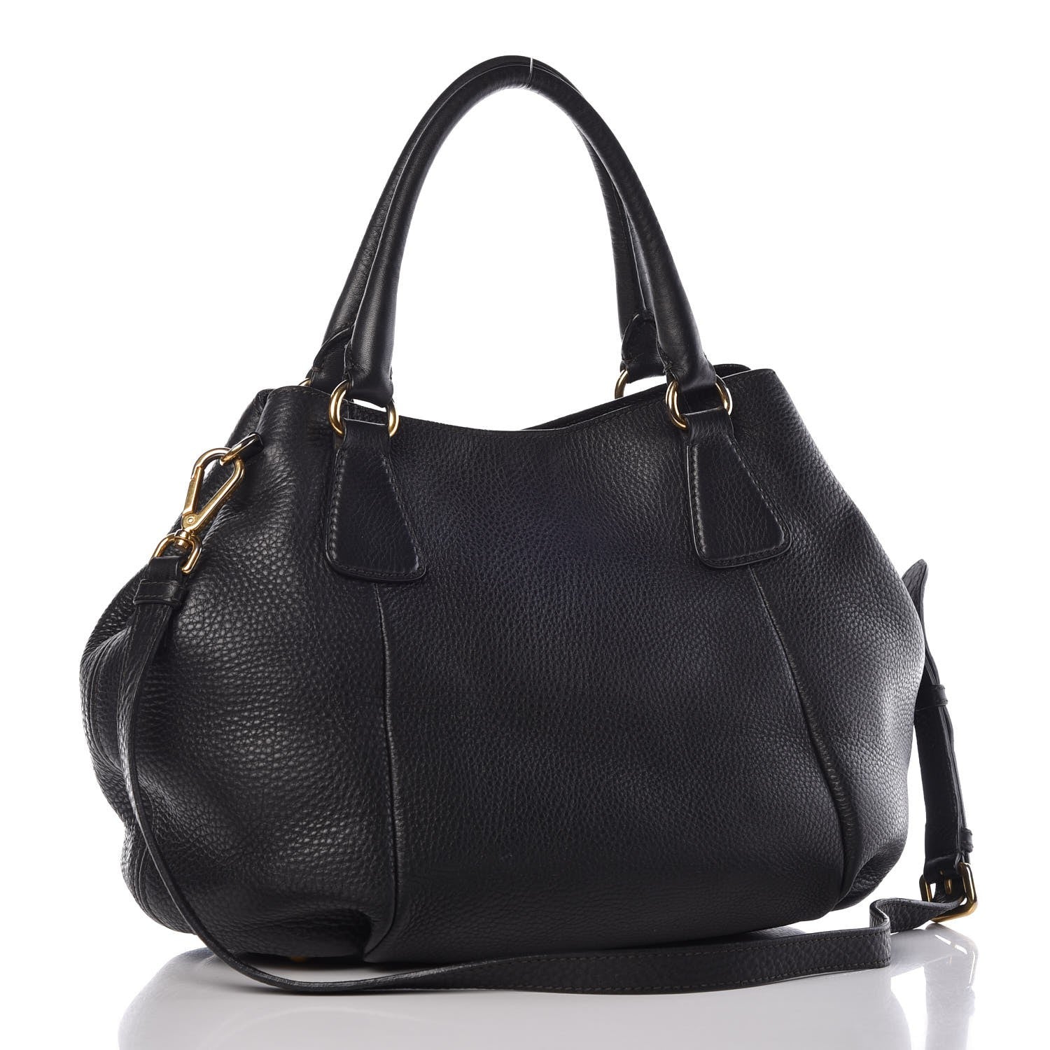 Prada Vitello Daino Tote Black 4 of 16