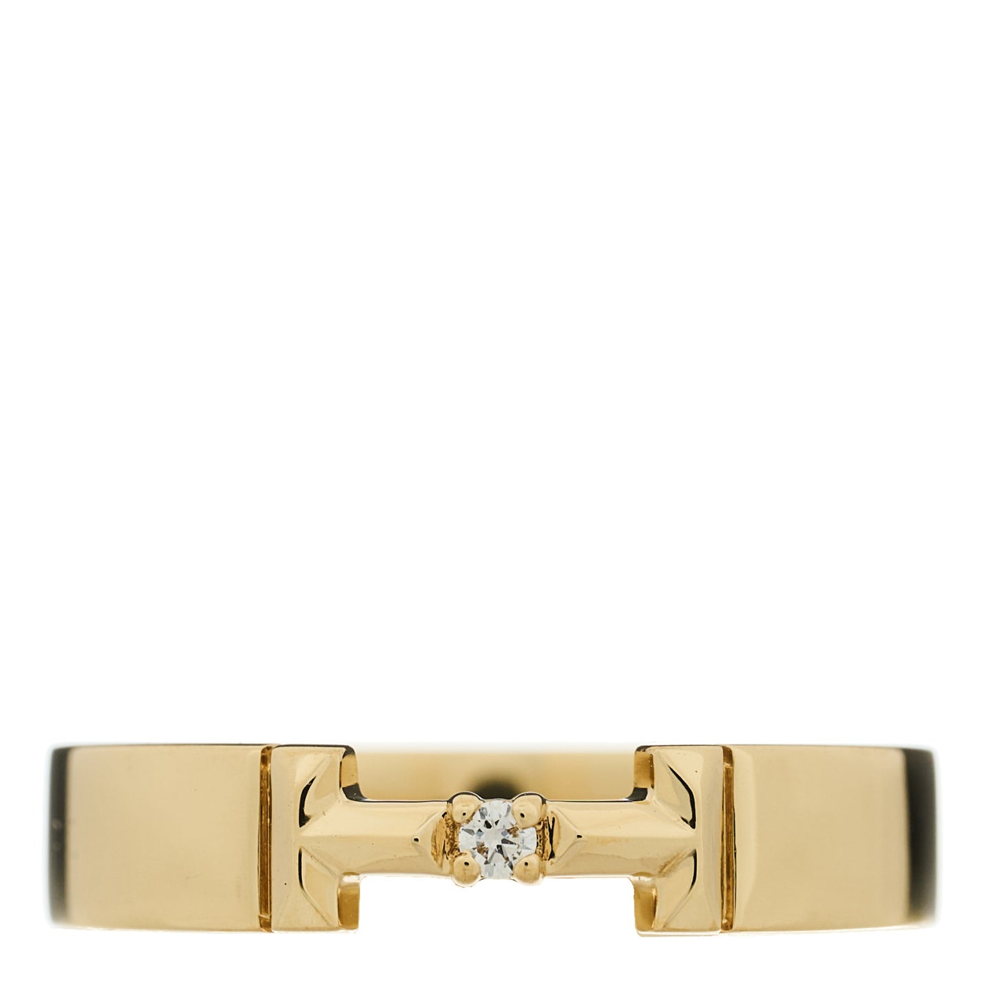 18K Yellow Gold Diamond Tiffany True Ring 53 6.5
