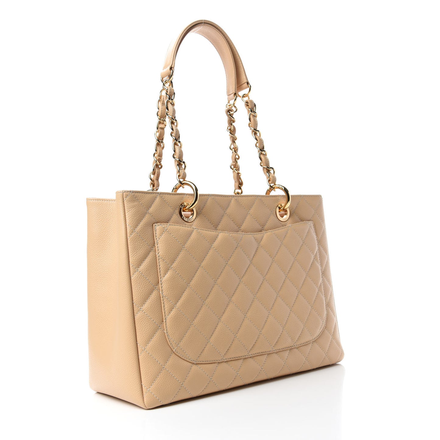 Caviar Quilted Grand Shopping Tote GST Beige Clair