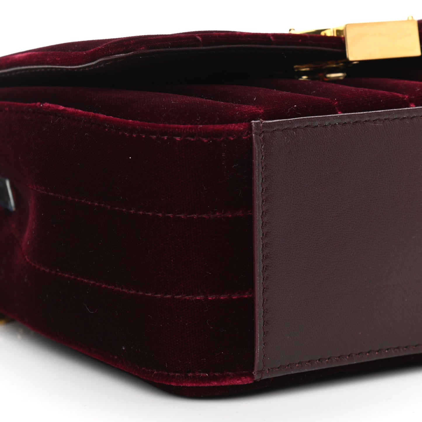 Velvet Matelasse Vicky Chain Bag Burgundy