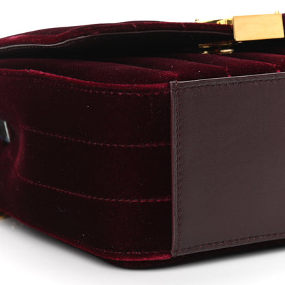 Saint Laurent Velvet Matelasse Vicky Chain Bag Burgundy 9 of 10