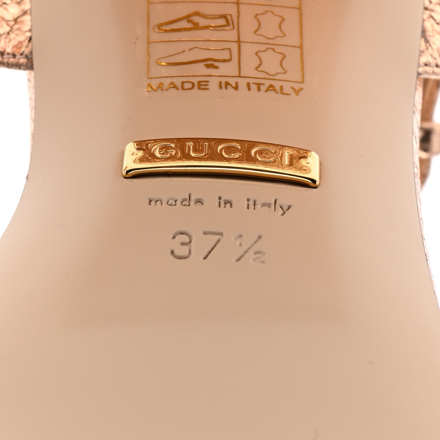 Gucci Galassia GG Marmont Ankle Wrap 75mm Sandals 37.5 Salmone 6 of 7
